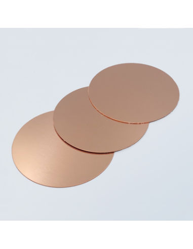 Plaque ronde en cuivre poli diamètre 10 cm
